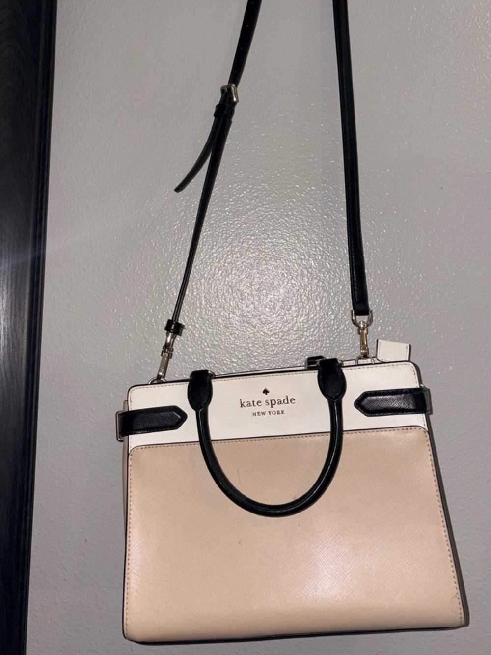 kate spade Two-Tone Black, Cream and Blush Crossbody Satchel